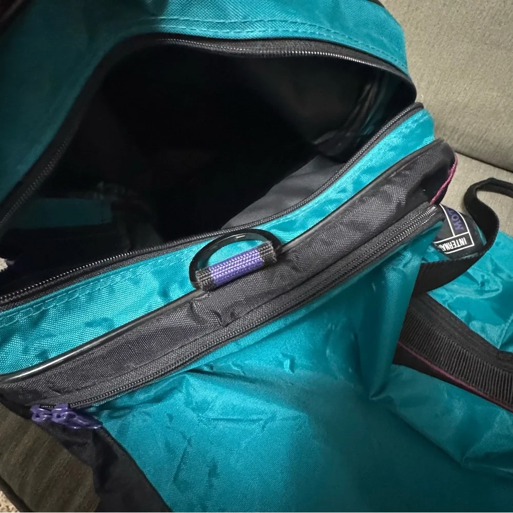 Motions International‎ Vintage 80s Super Sports Duffel Bag Teal Black Purple